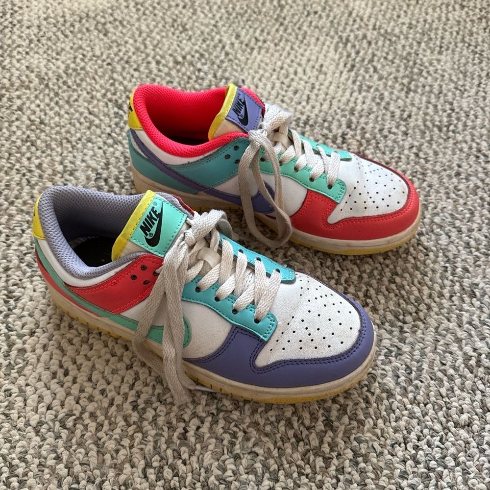Nike Dunks Kids Colorful Sneakers - Red, Purple, Green - Picture 2 of 6